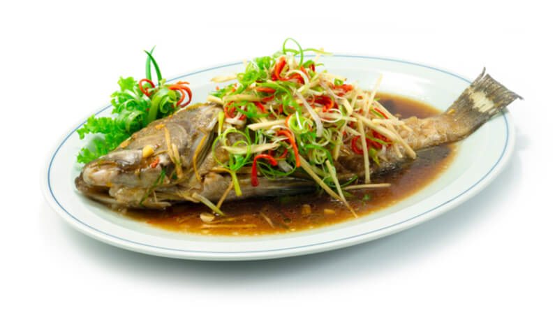 steamed fish with soy sauce